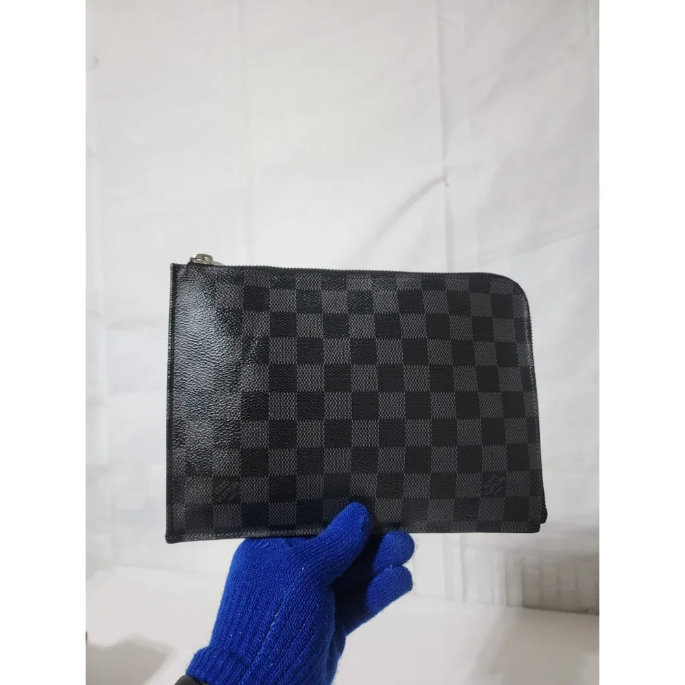 Louis Vuitton Damier Graphite Pochette Jour PM Zip Around Portfolio Clut…